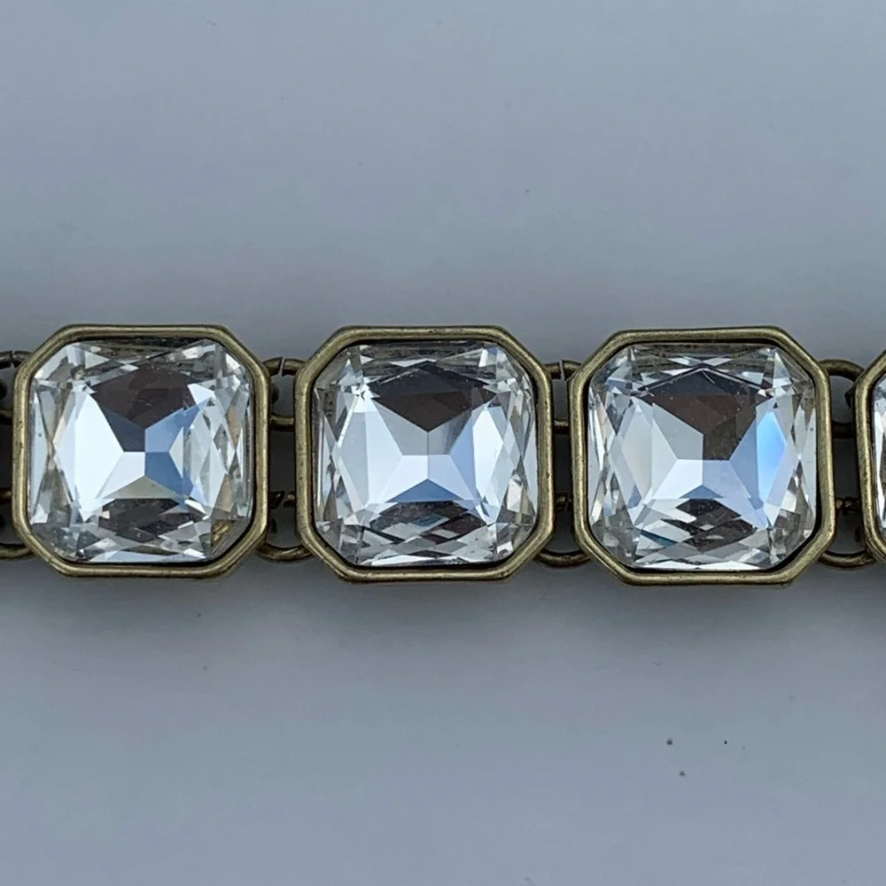 NEW Retro Glam Square-Cut Clear Crystal Bracelet Chloe + Isabel - Picture 5 of 11